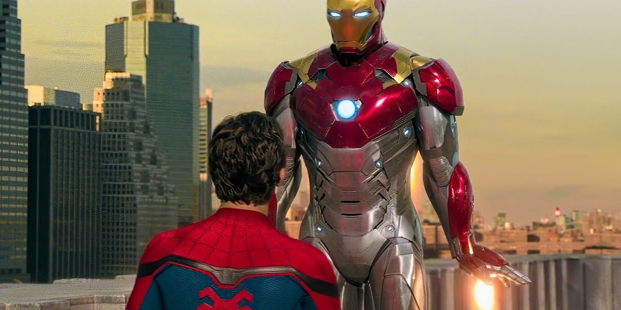 Spider-man talking to Iron Man in the MCU