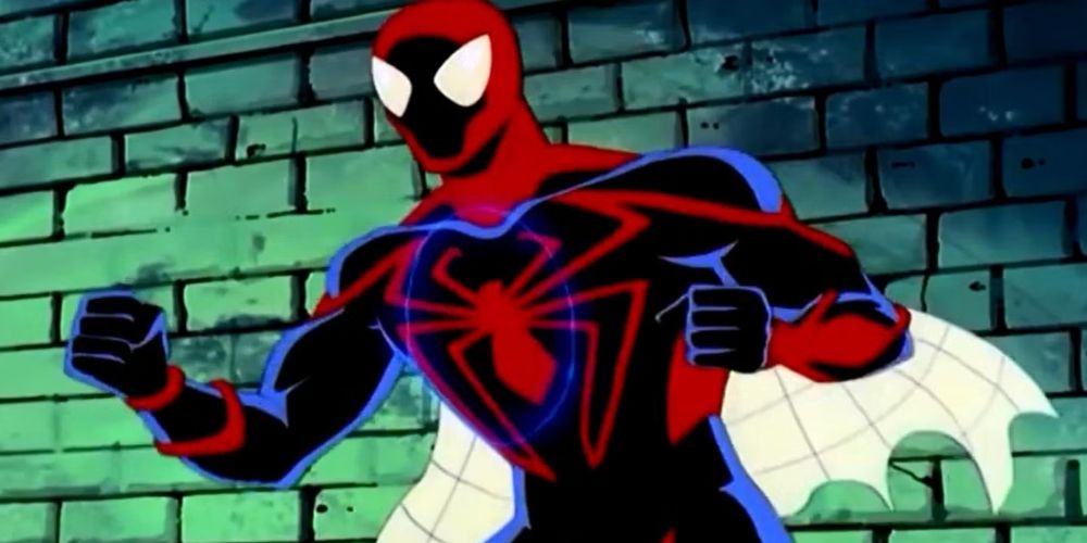 O Homem-Aranha se prepara para lutar em seu traje nanotecnológico em Spider-Man Unlimited.