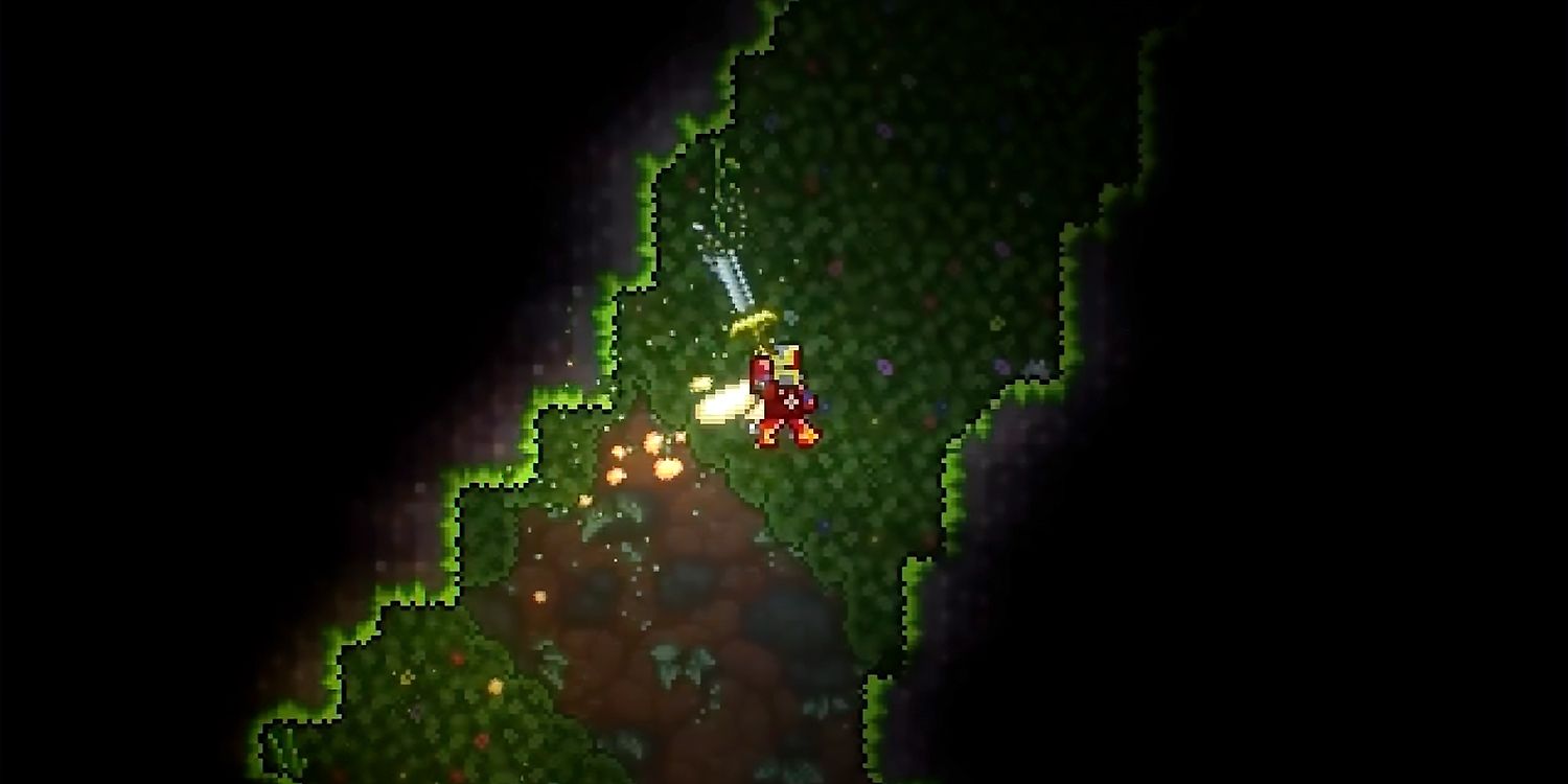 Terraria avatar in the underground jungle