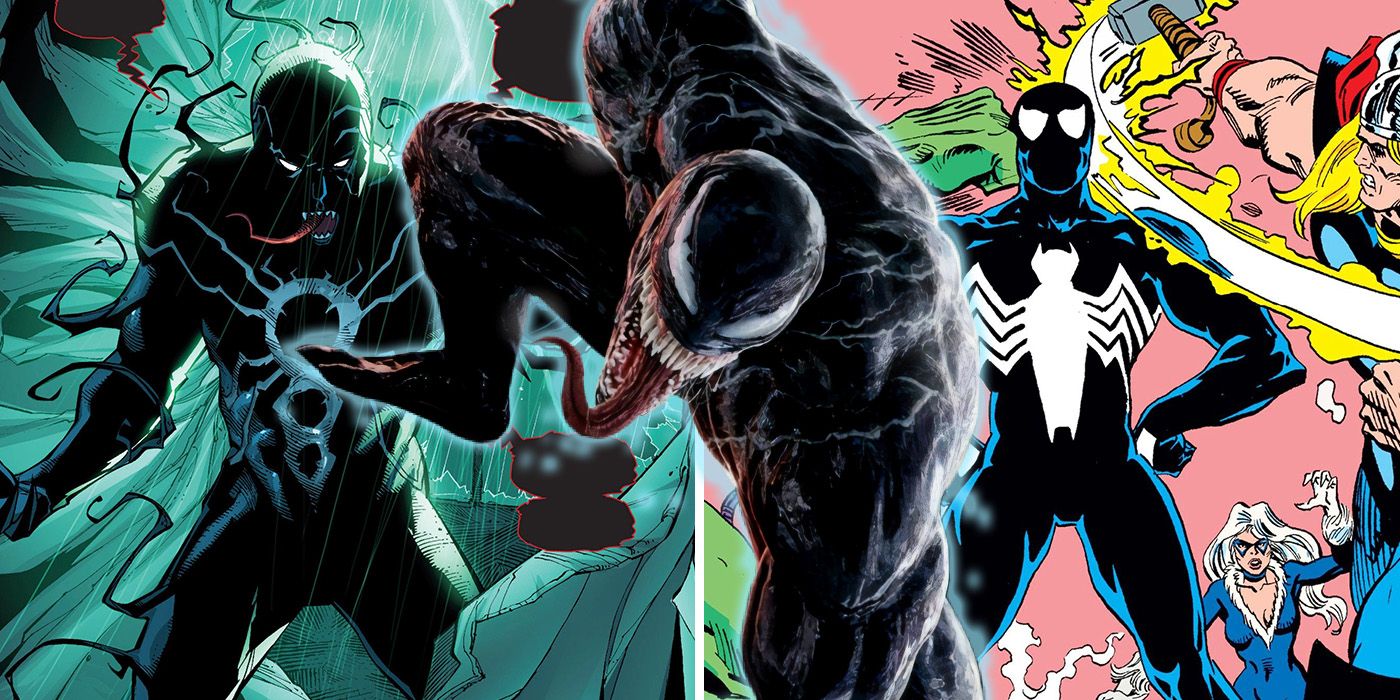 Venom from the Sony movie, and Poison and Symbiote Spider-Man from What If? comics