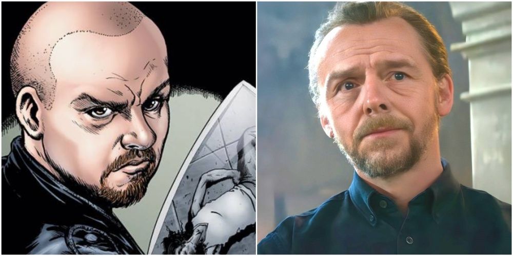 Wee Hughie holds some evidence and Simon Pegg in Mission Impossible: Dead Reckoning - Part 1