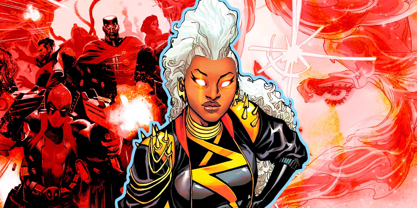 A collage of Storm, X-Force, and Jean Grey from Marvel's Current X-Men Comics