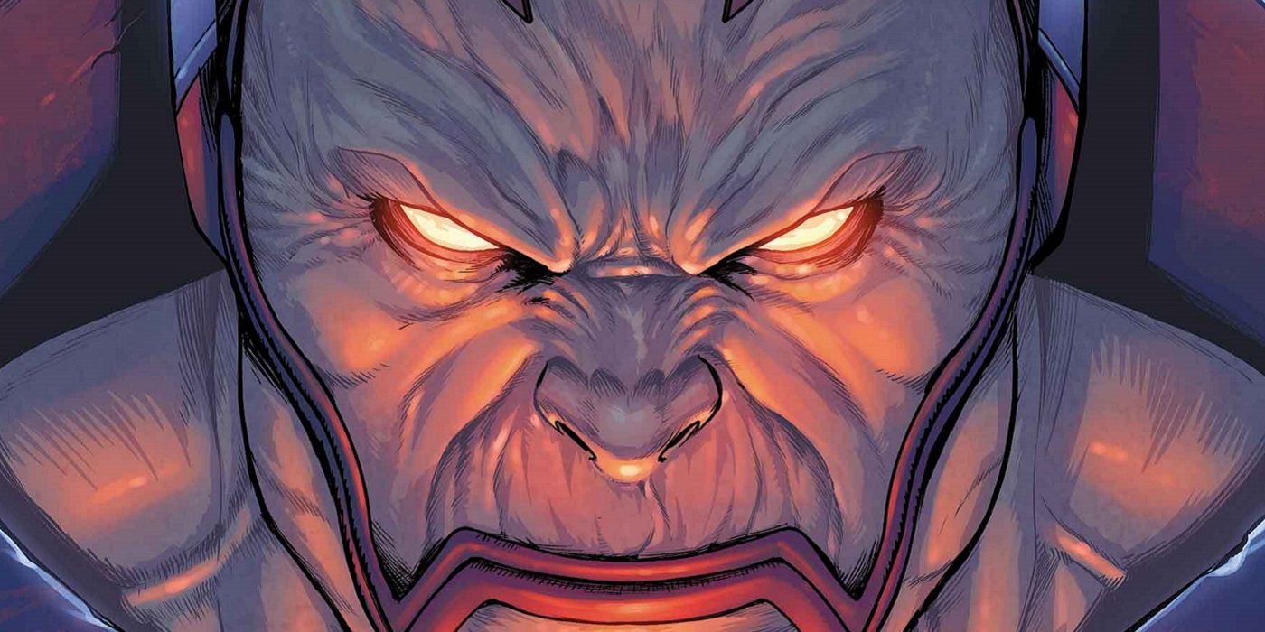 A grim Apocalypse glowers over an X-Men Red cover
