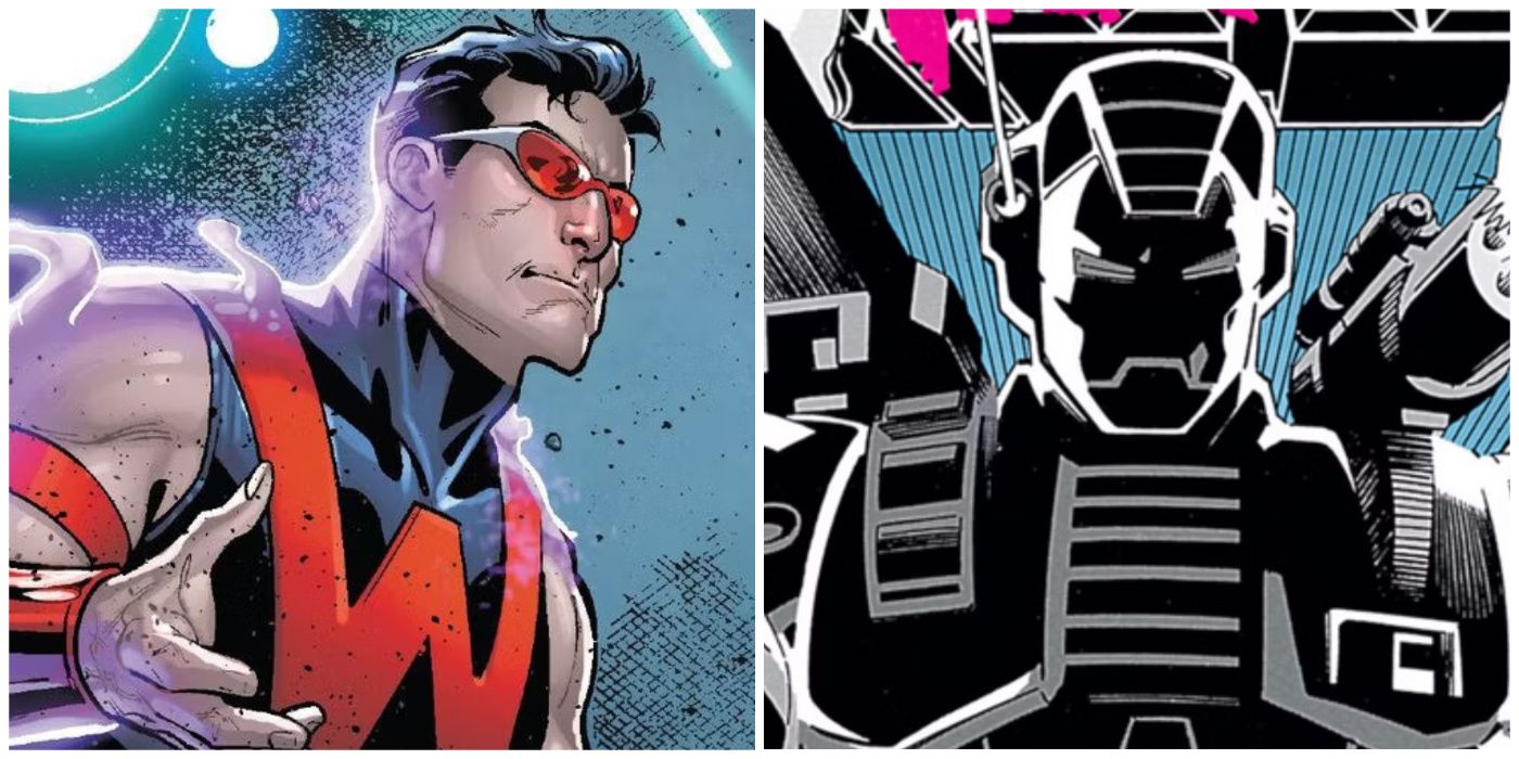 Split image of Wonder Man and War Machine in Marvel Comics