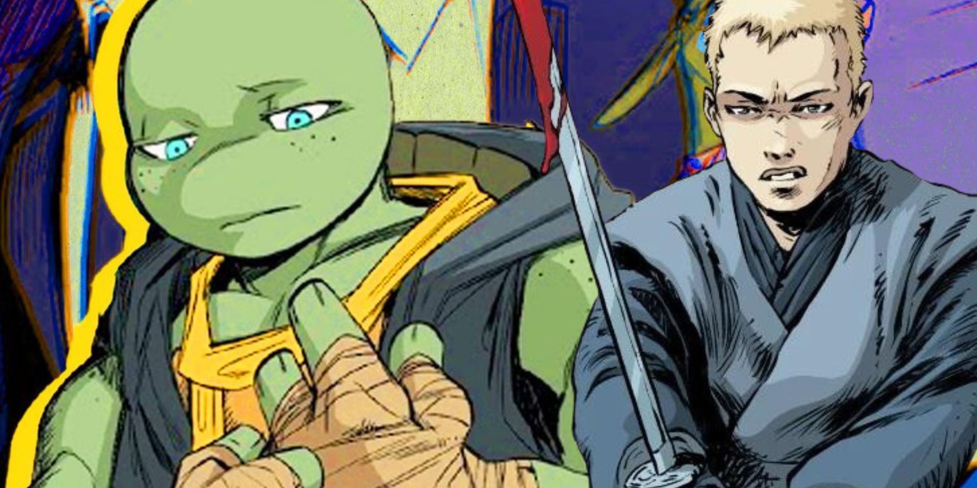 Composite image of the 5th Ninja Turtle, Jennika in her turtle and human forms