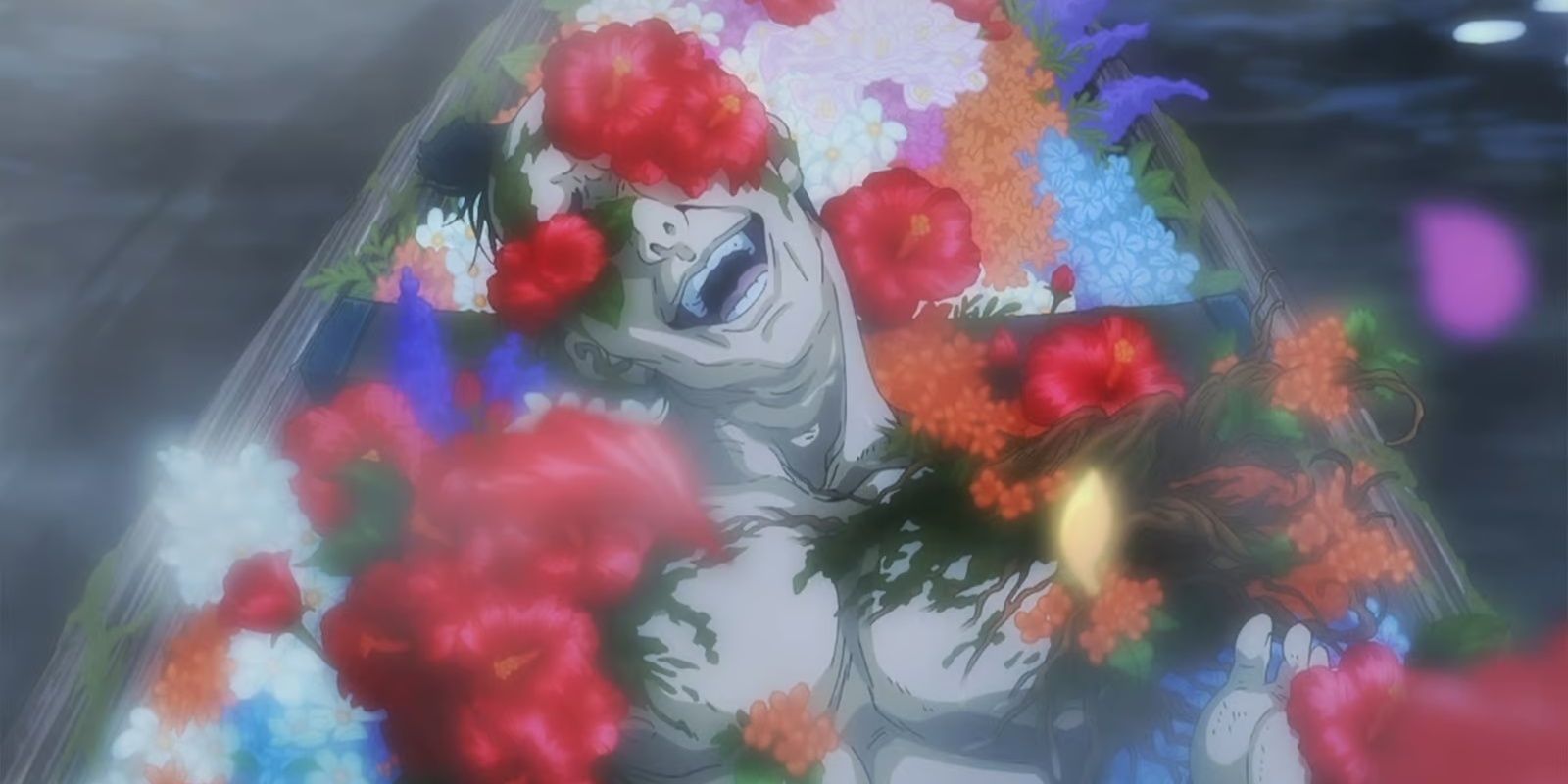 Um cadáver com flores de arborificação no Paraíso do Inferno