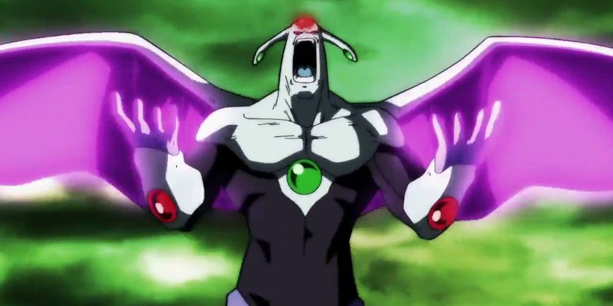 Agnilasa screaming with its wings out in Dragon Ball Super