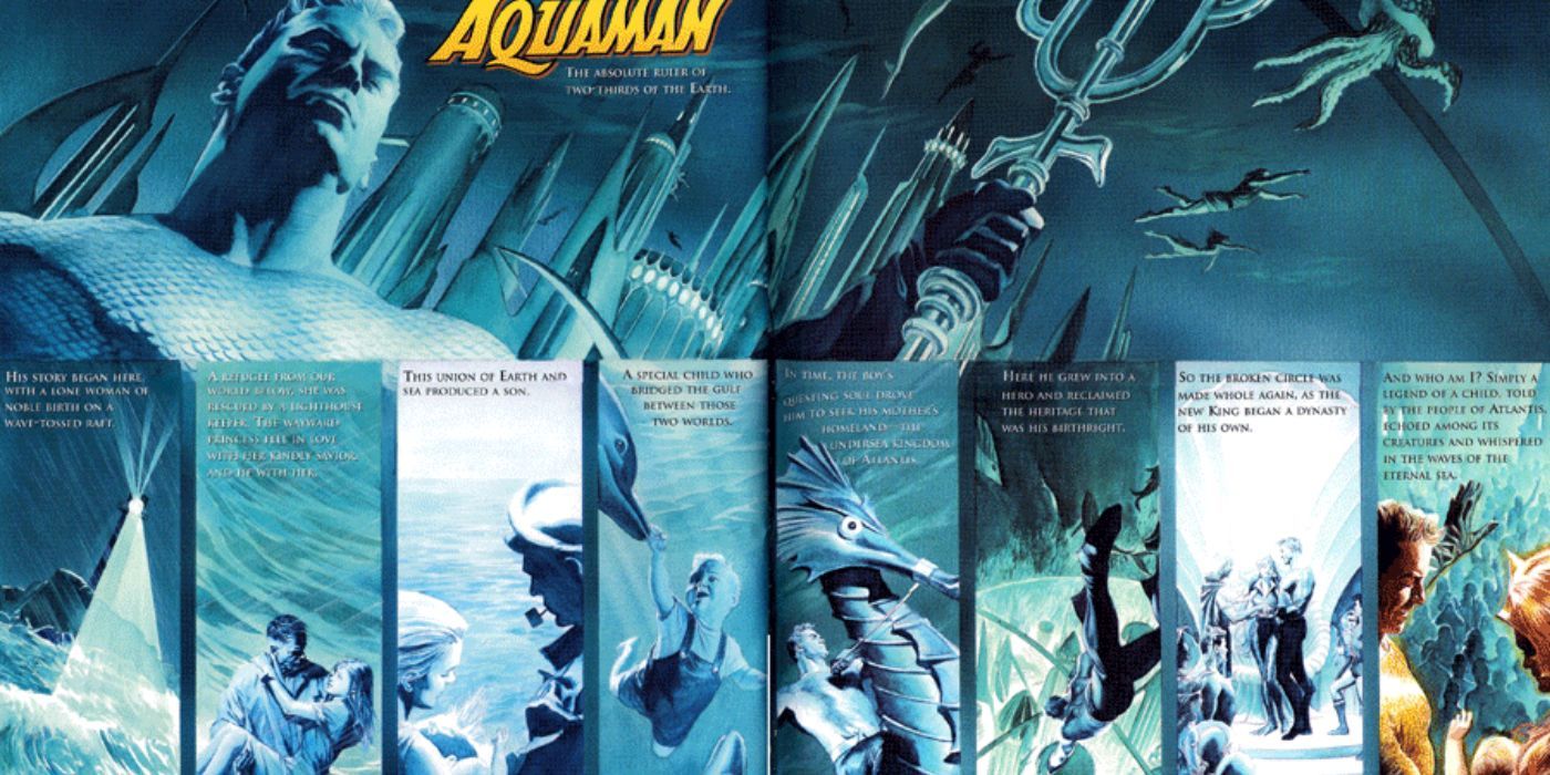 A origem de Aquaman, desenhada por Alex Ross.