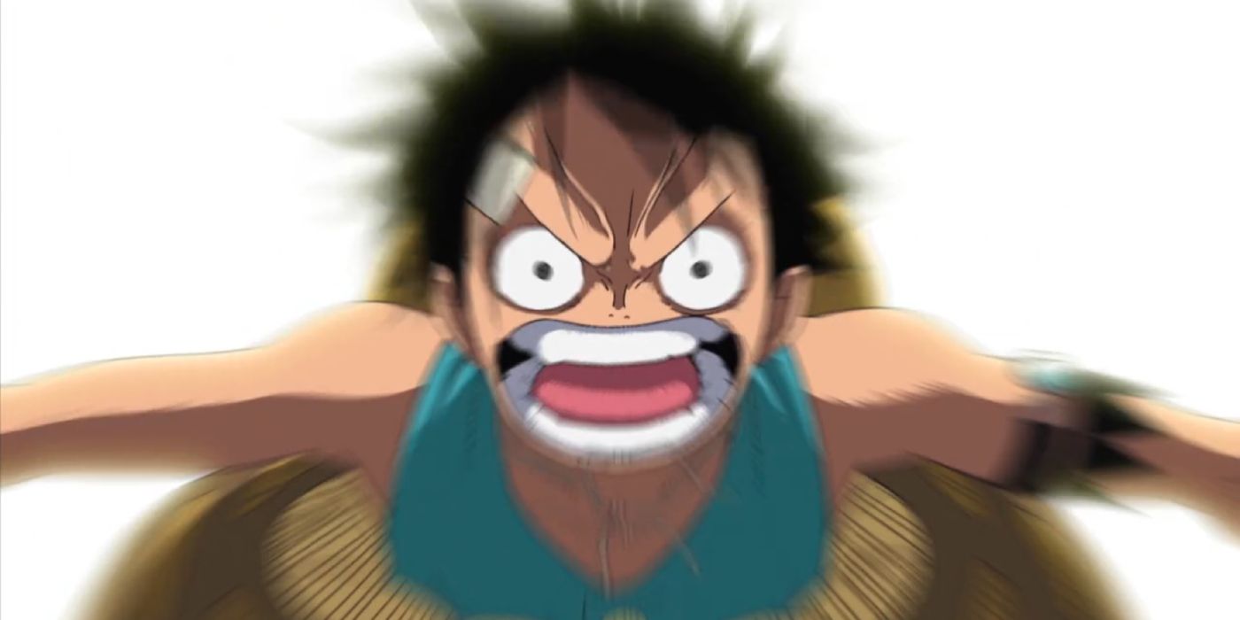 Luffy uses Conquerors Haki during Amazon Lily Arc in One Piece.