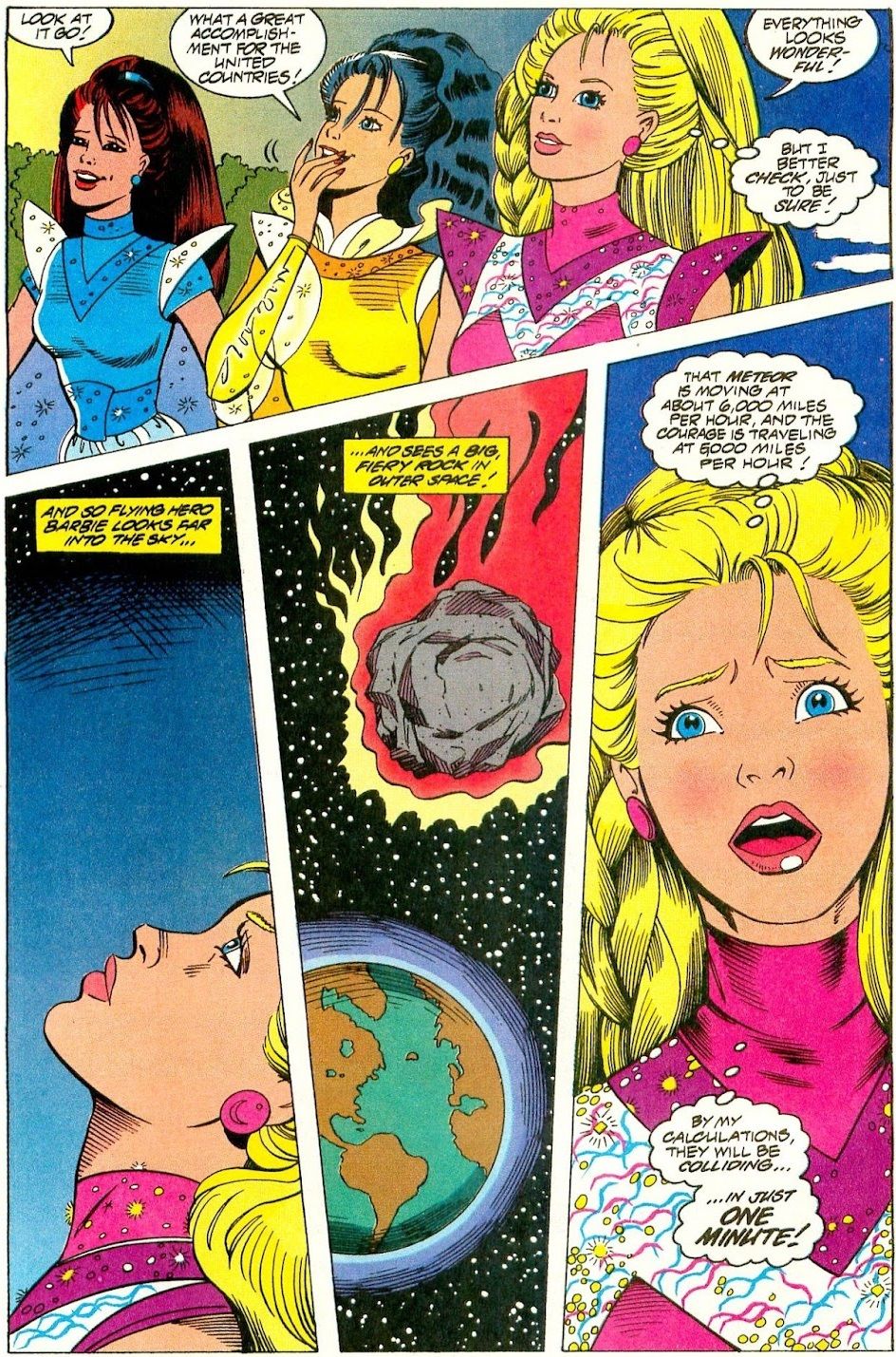 Os sentidos da Barbie espionam um meteoro