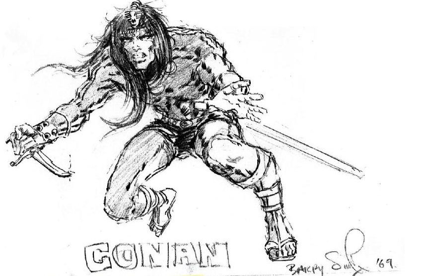 Desenho antigo de Conan de Barry Windsor-Smith