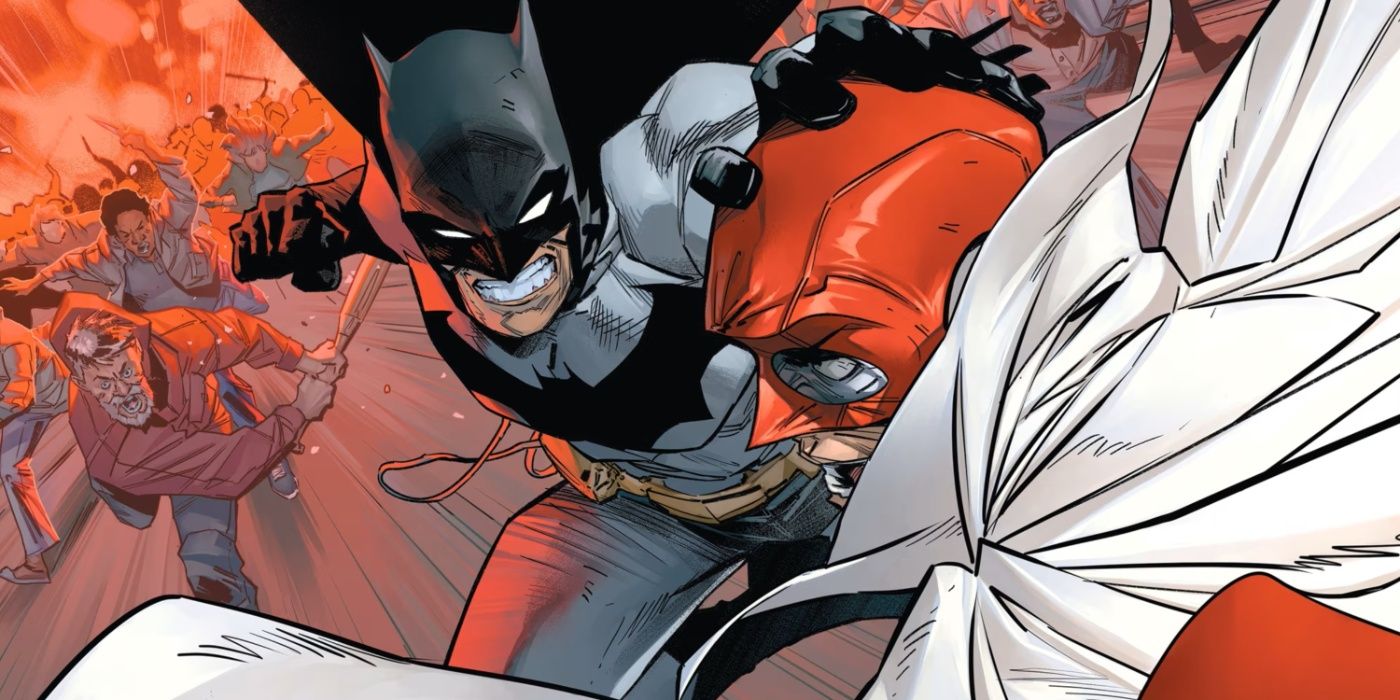 Batman leading a charge against Red Mask in The Bat-Man of Gotham cover art.
