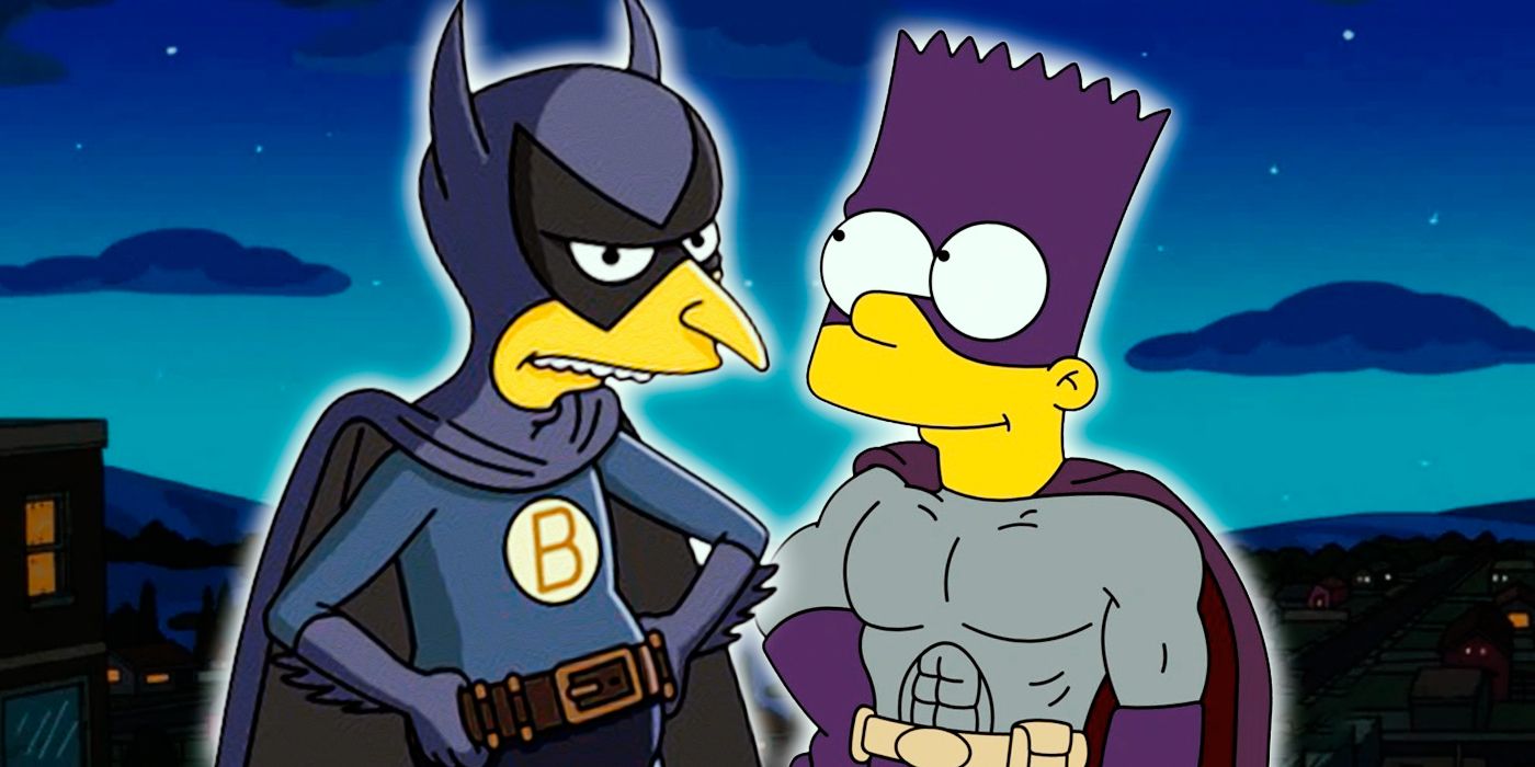 The Simpsons' Mr Burn and Bart Batman
