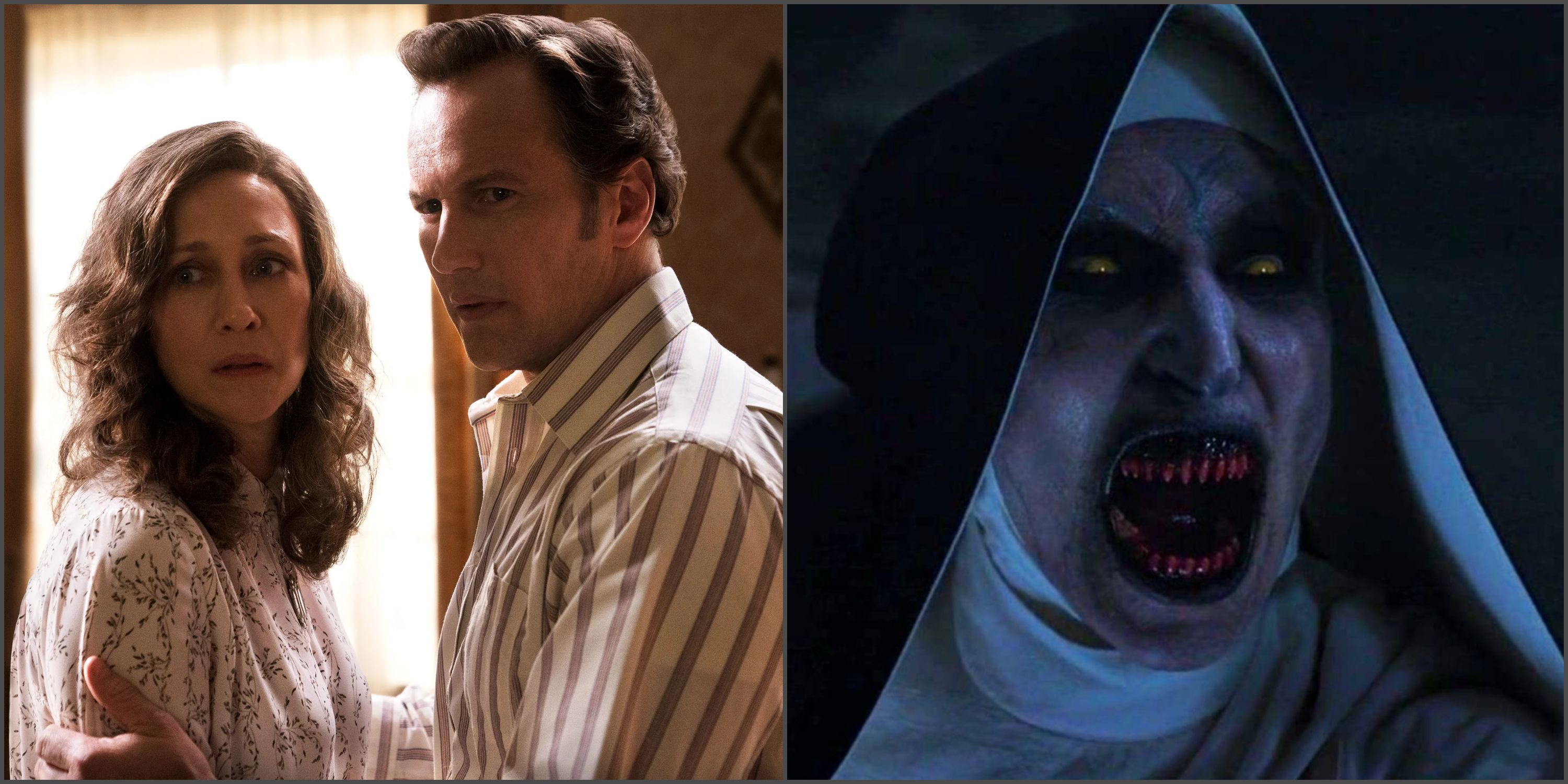 The Nun 2 and The Conjuring - Ed and Lorraine Warren and Valak the Nun screaming