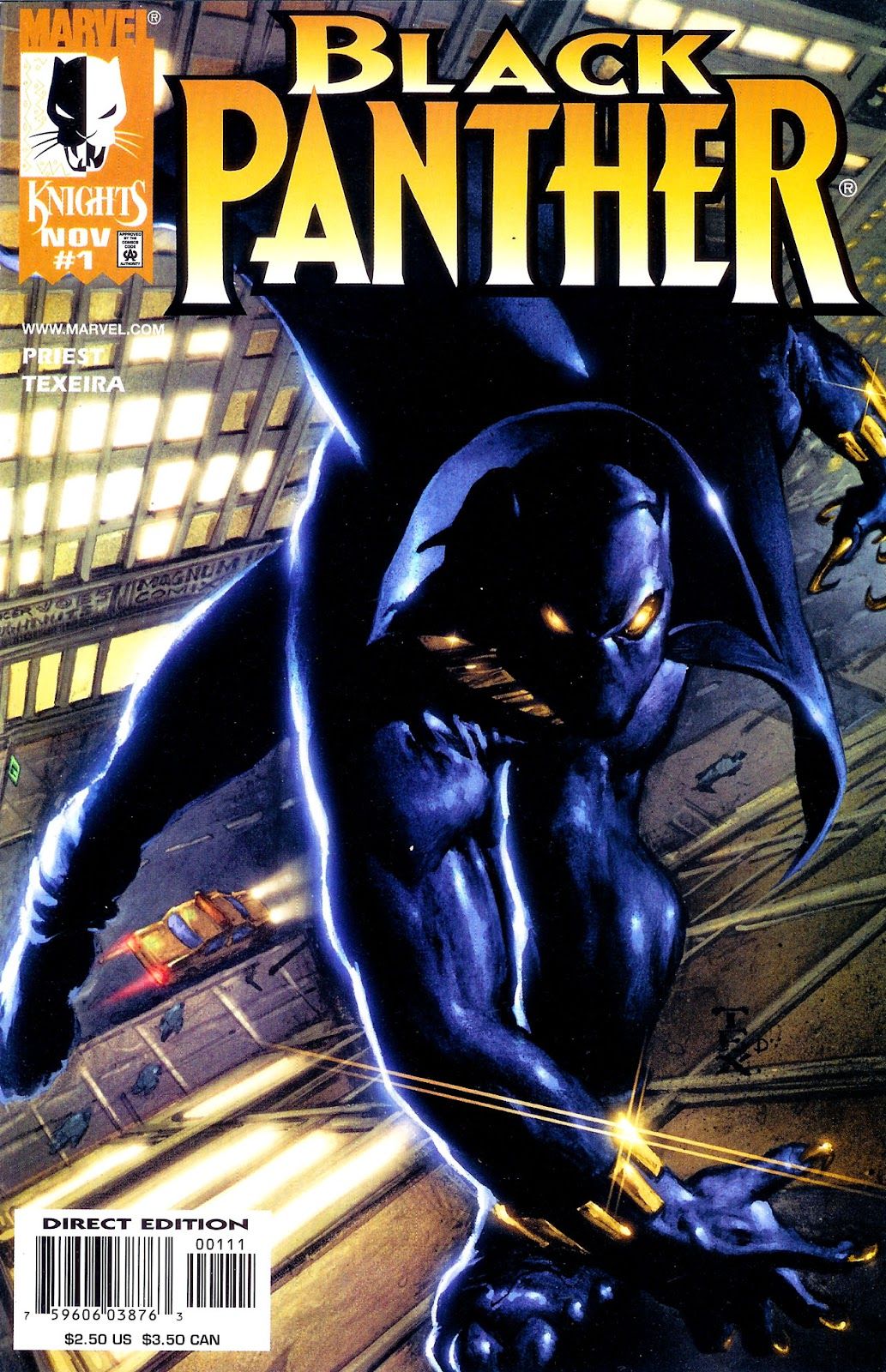 A capa da estreia de Marvel Knights do Pantera Negra
