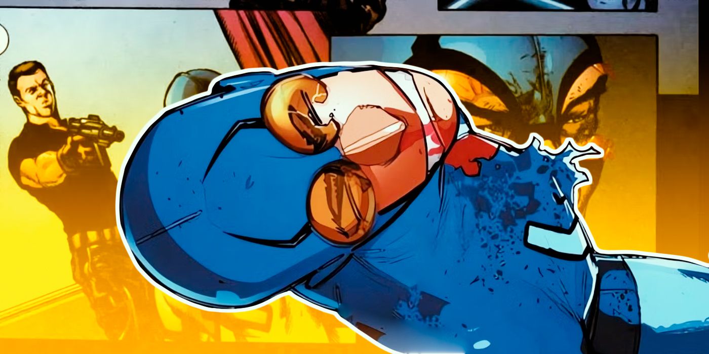 Ted Kord Blue Beetle death in DC Comics on a background of Maxwell Lord killing Kord