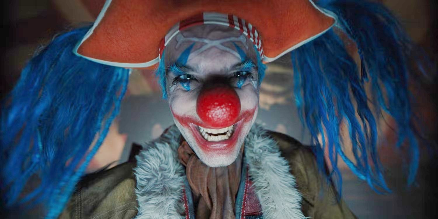 Buggy in the One Piece live-action adaptation giving his trademark clown smie.