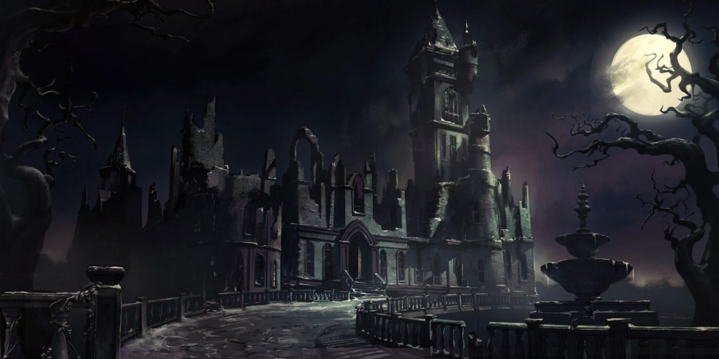 As ruínas do Belmont Hold na série Castlevania da Netflix.