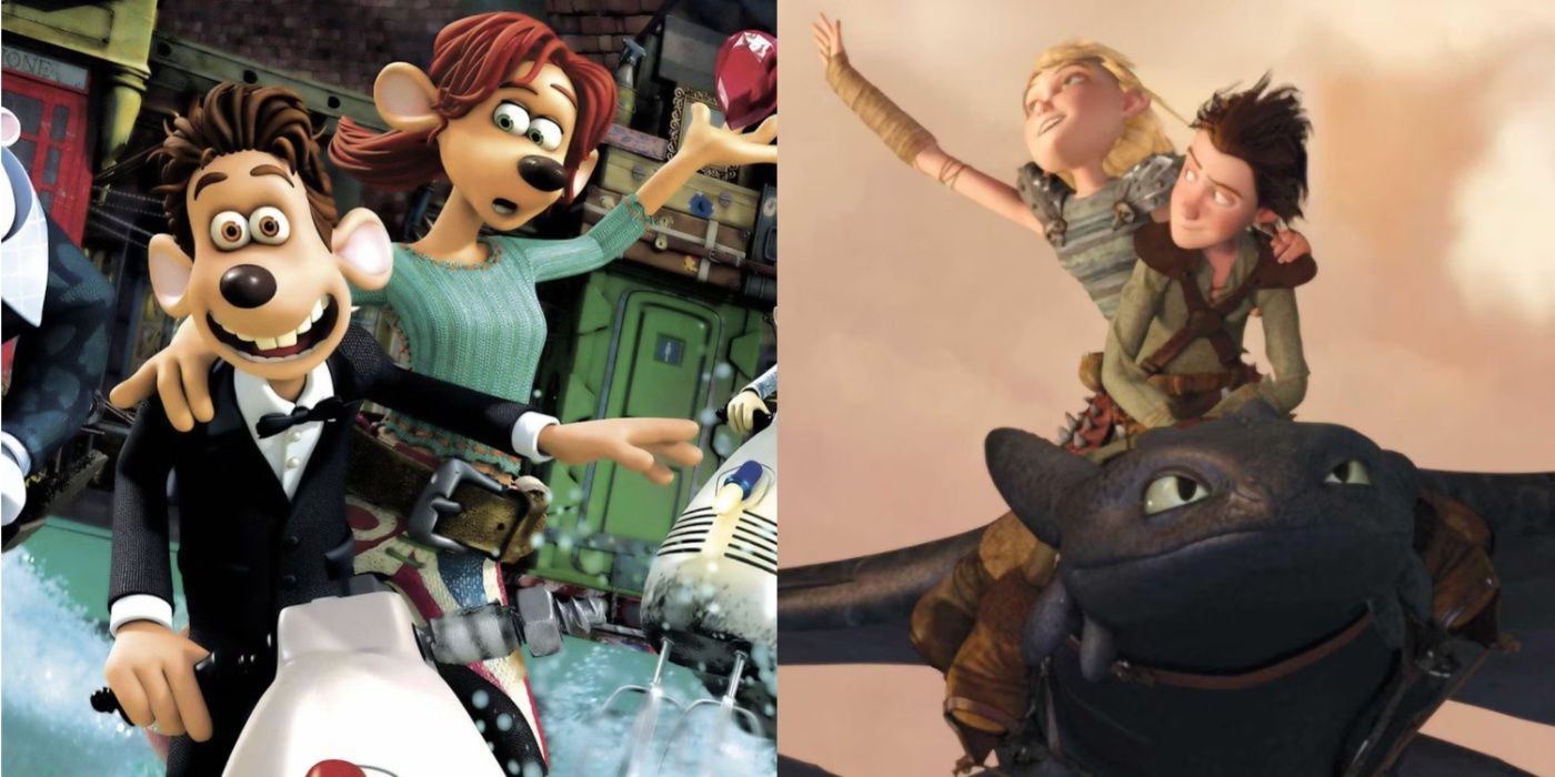 Rita and Rodney from Flushed Away and Astrid and Hiccup from How to Train Your Dragon