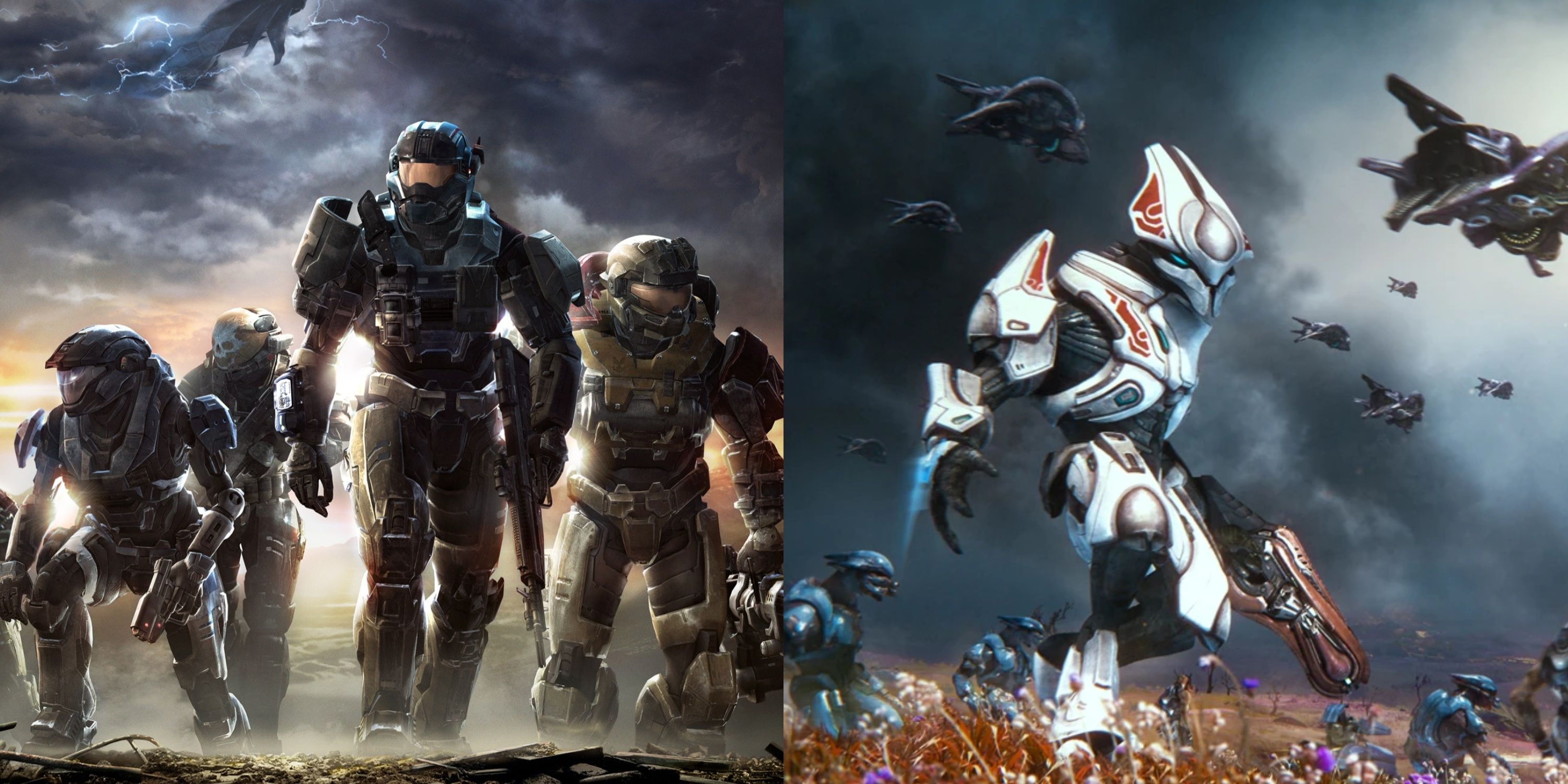 Noble Team and an army of Covenant during the events of Halo: Reach