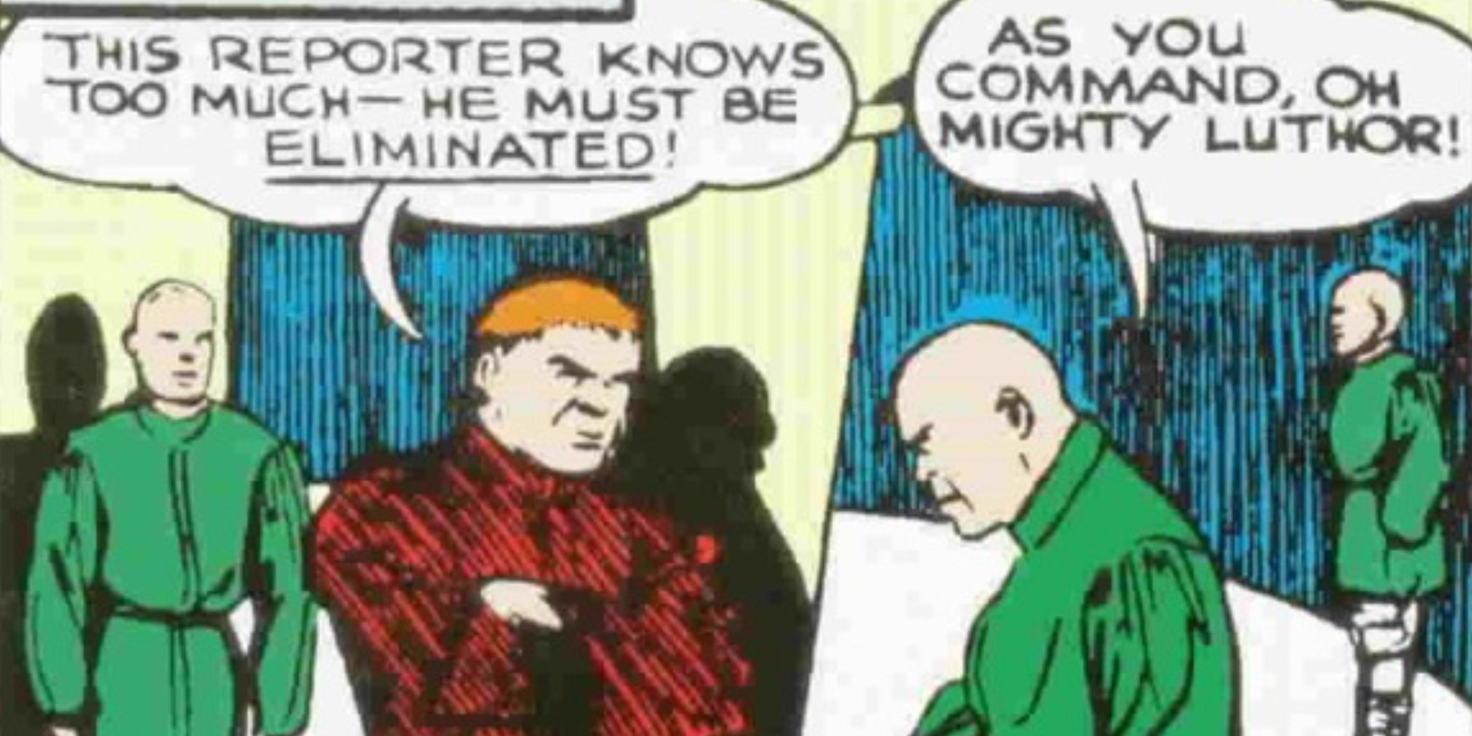 Lex Luthor e General Lupo discutindo sobre Clark Kent