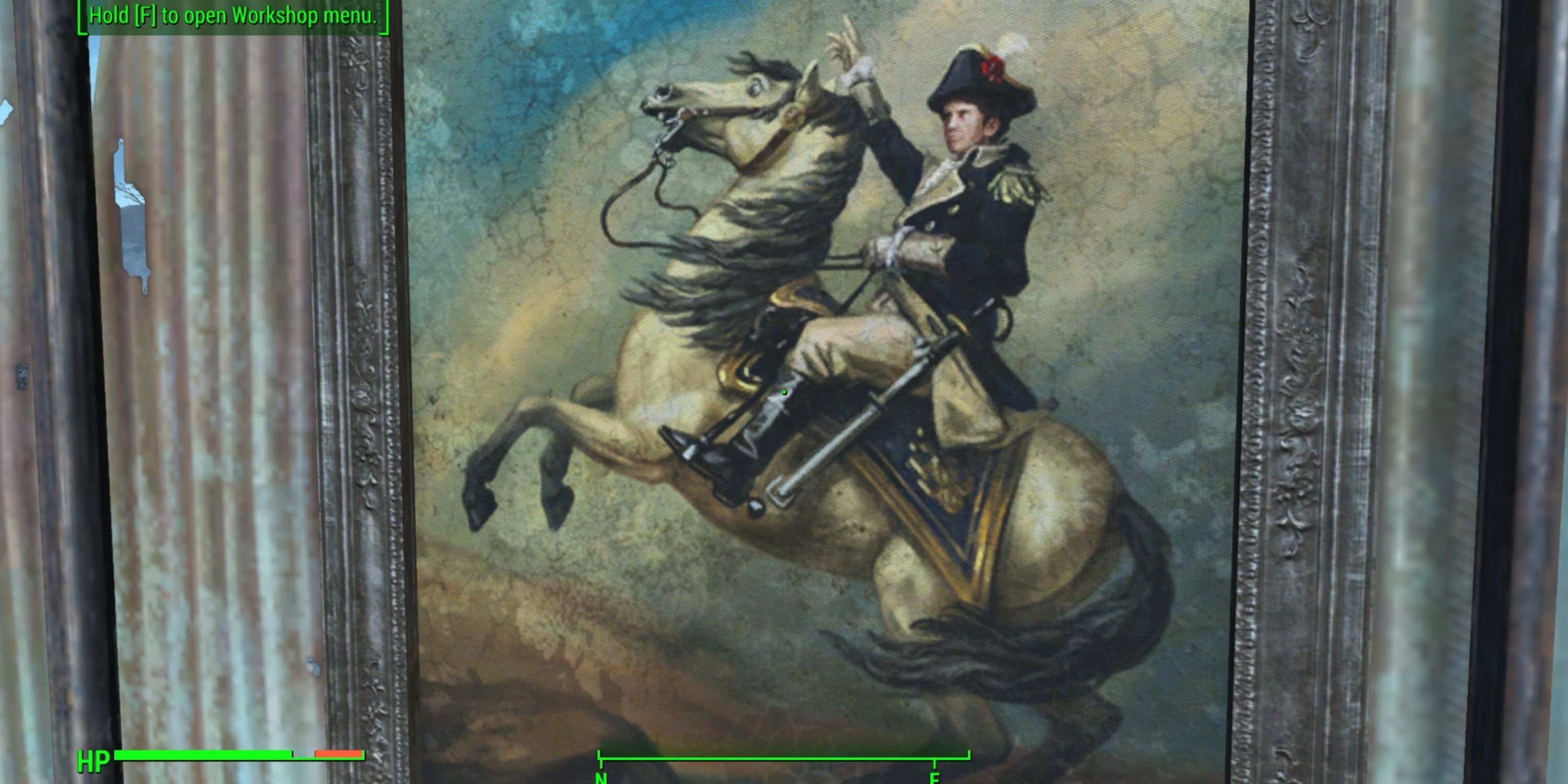 Um retrato de Todd Howard no estilo de Napoleão Bonaparte, visto em Fallout 4
