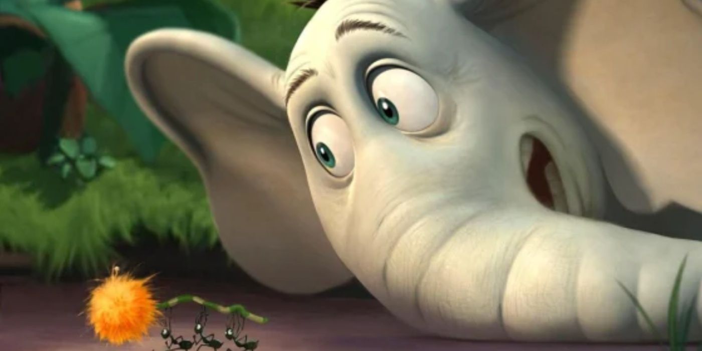 Horton looks at the speck in Horton Hears a Who