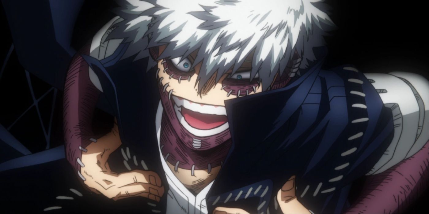 Dabi laughs and dances as he reveals his true identity in My Hero Academia.