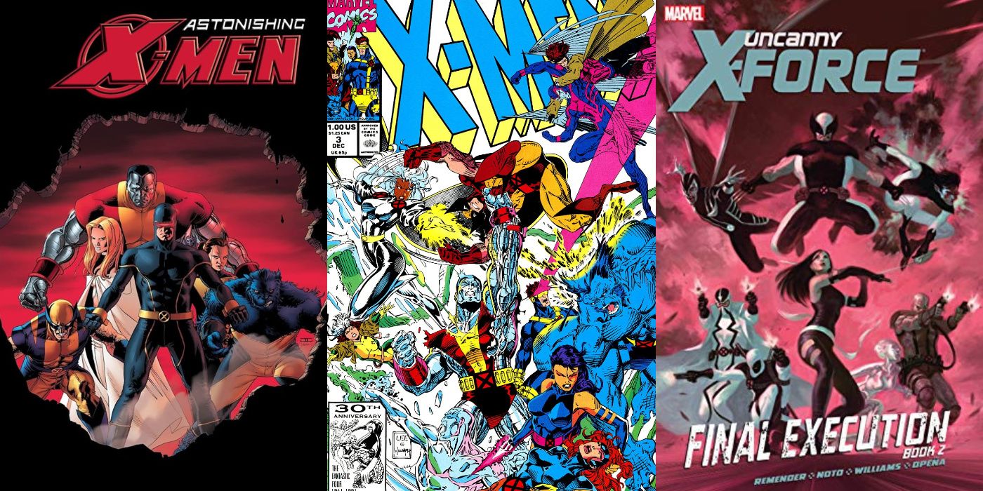 A split image of X-Men: Dangerous, X-Men Vol. 2 #3, and Uncanny X-Force: Final Execution