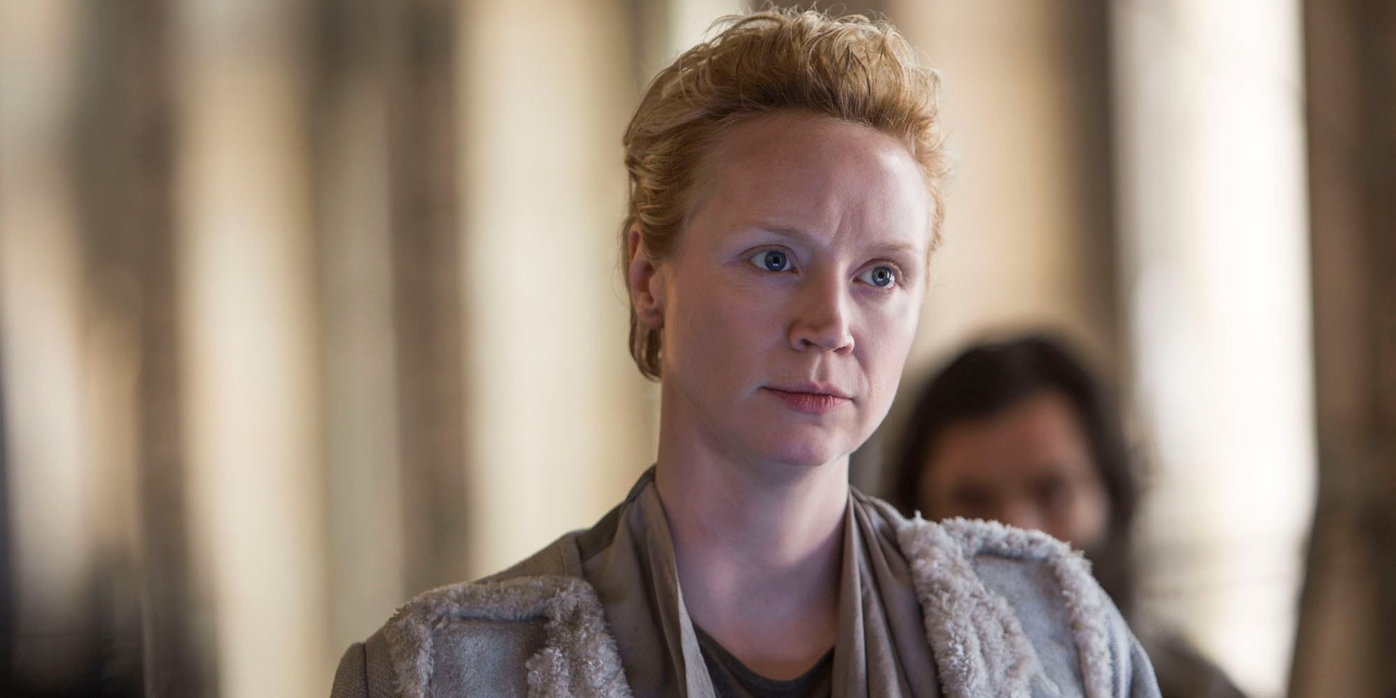 Gwendoline Christie as Commander Lyme in The Hunger Games Mockingjay Part 2