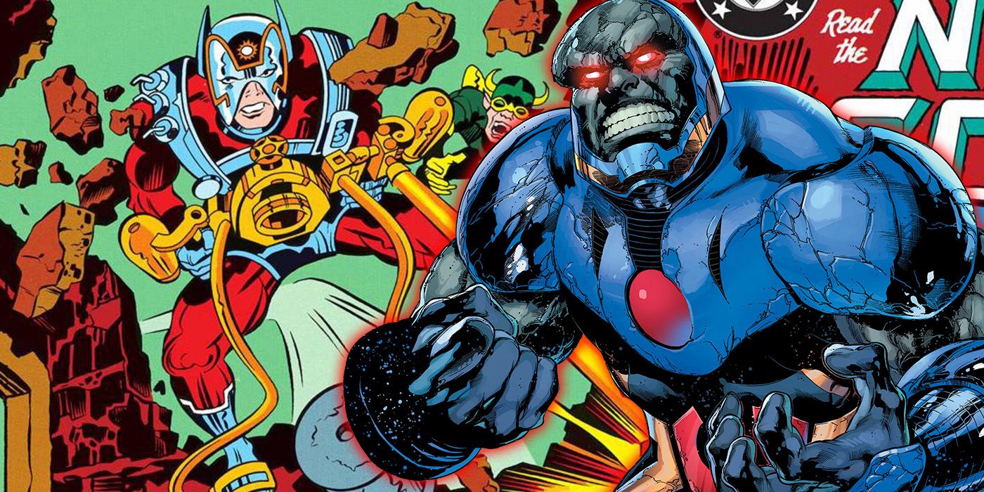 Modern New 52 Darkseid and classic Orion from Jack Kirby's New Gods comic