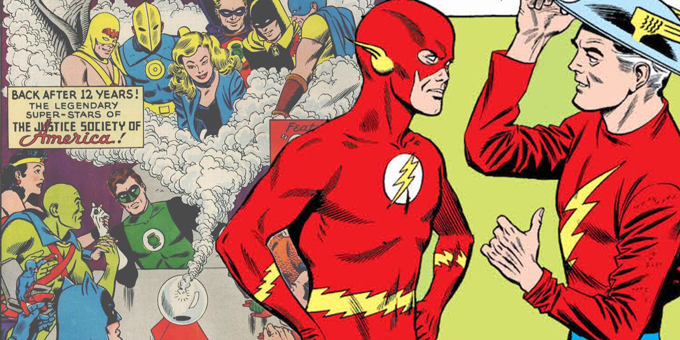 Justice League meets Justice Society as Barry Allen Flash meets Jay Garrick