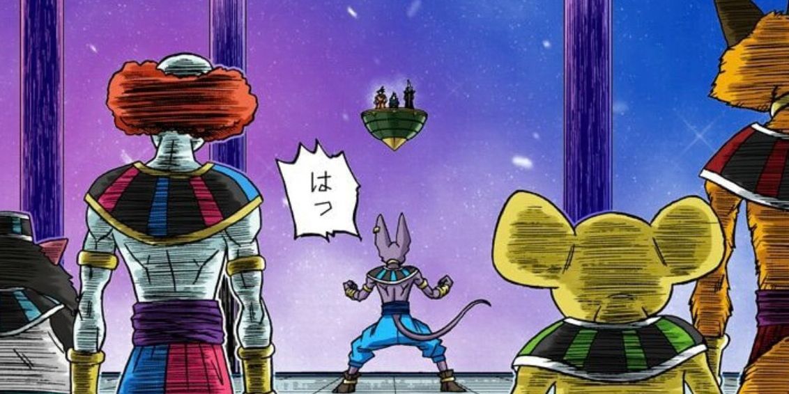 Beerus gets angry during the All Universe Hide and Seek Tournament in Dragon Ball Super manga
