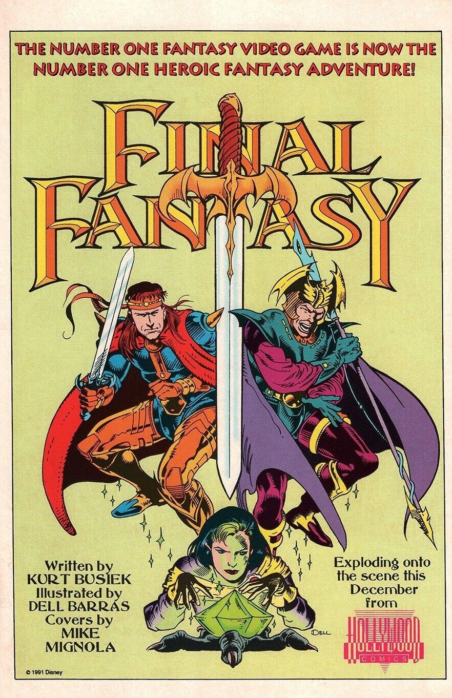 Uma promoção para uma história em quadrinhos de Final Fantasy