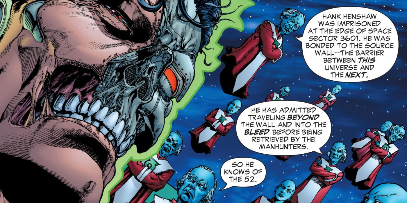 Os Guardiões e Hank Henshaw, o malvado Superman Ciborgue, na DC Comics