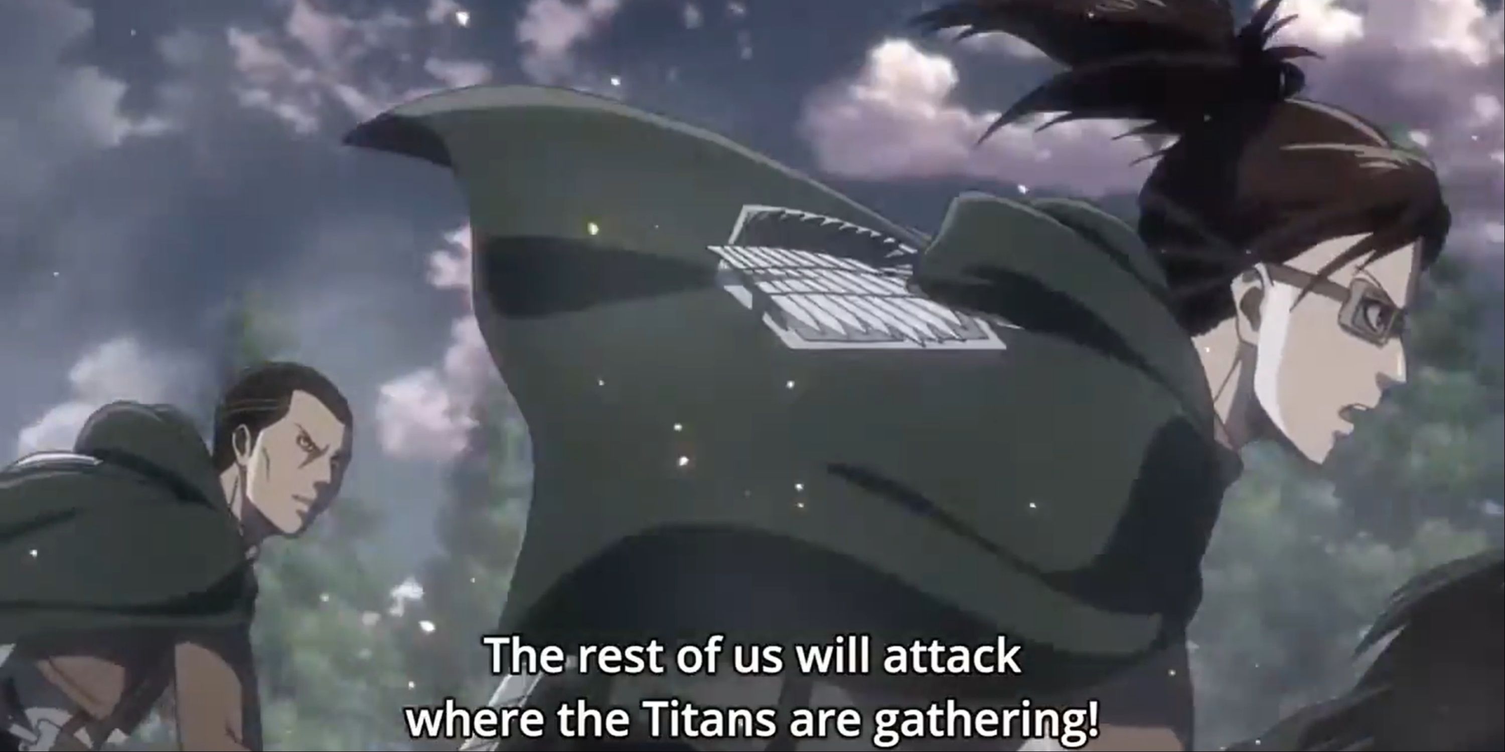 Hange salva o ataque dos cadetes no Titan-1