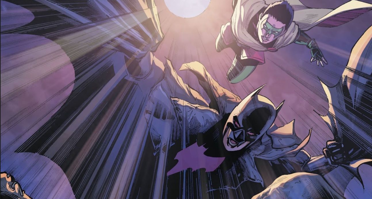 Helena Wayne Batman and Robin descending on criminals