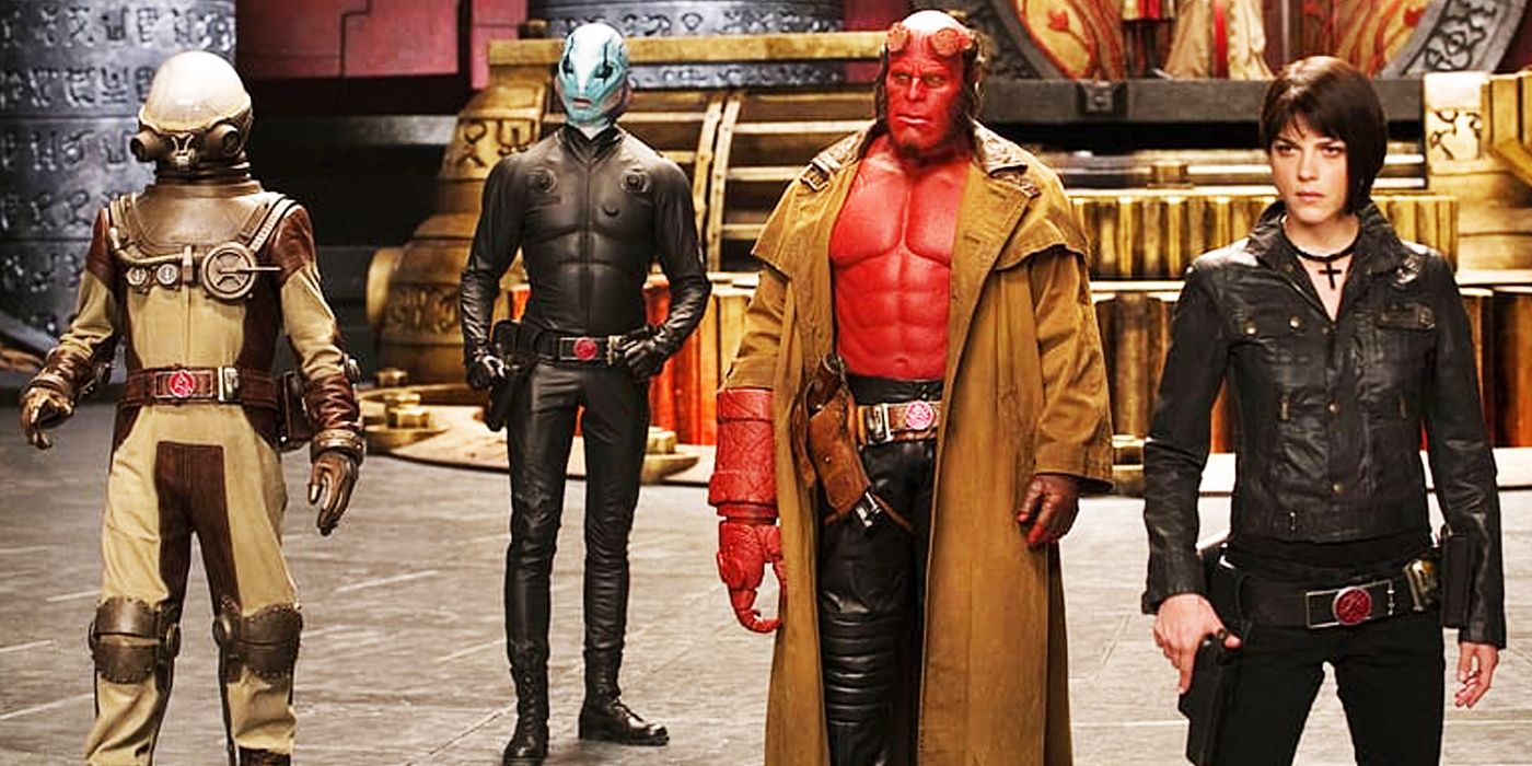 Hellboy and the BRPD standing next to each other from Hellboy II: The Golden Army