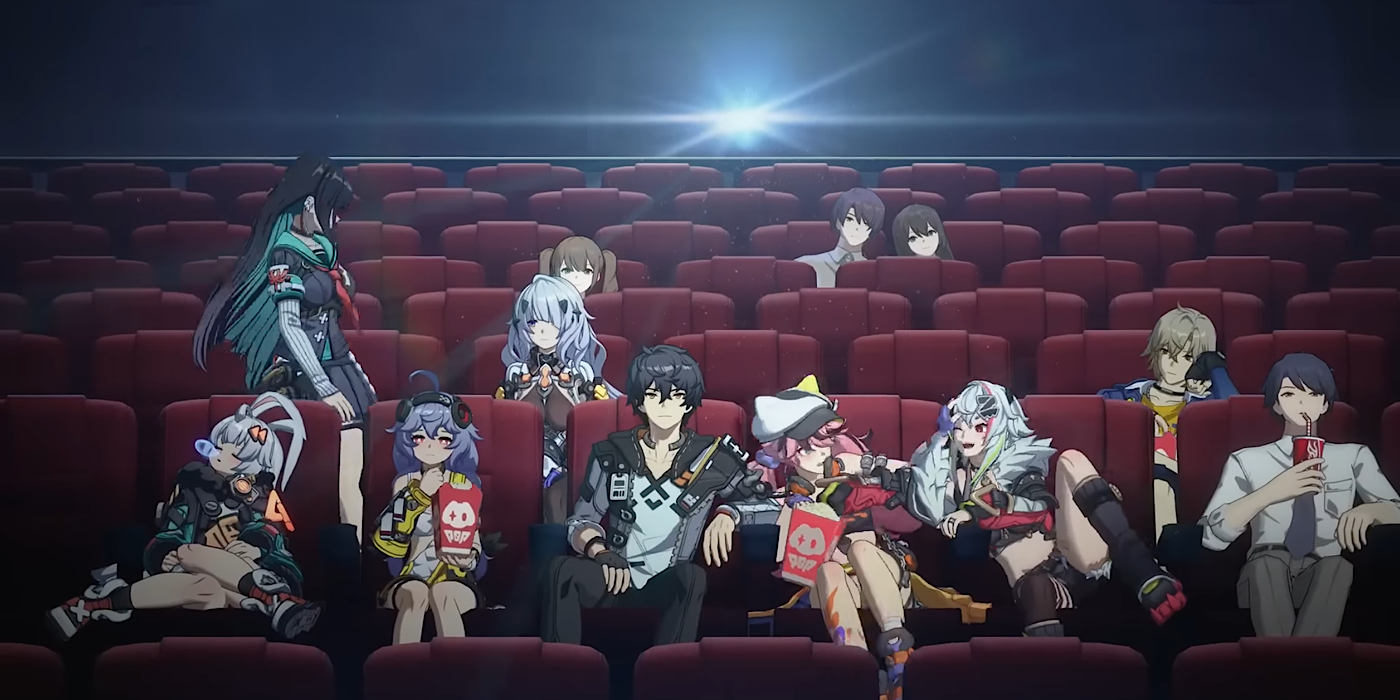 Project Mugen characters sitting in a cinema