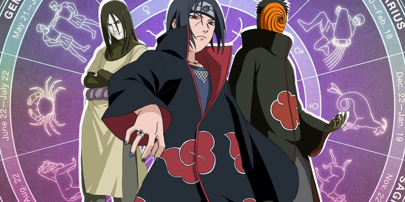 Itachi, Obito, and Orochimaru on Zodiac Signs