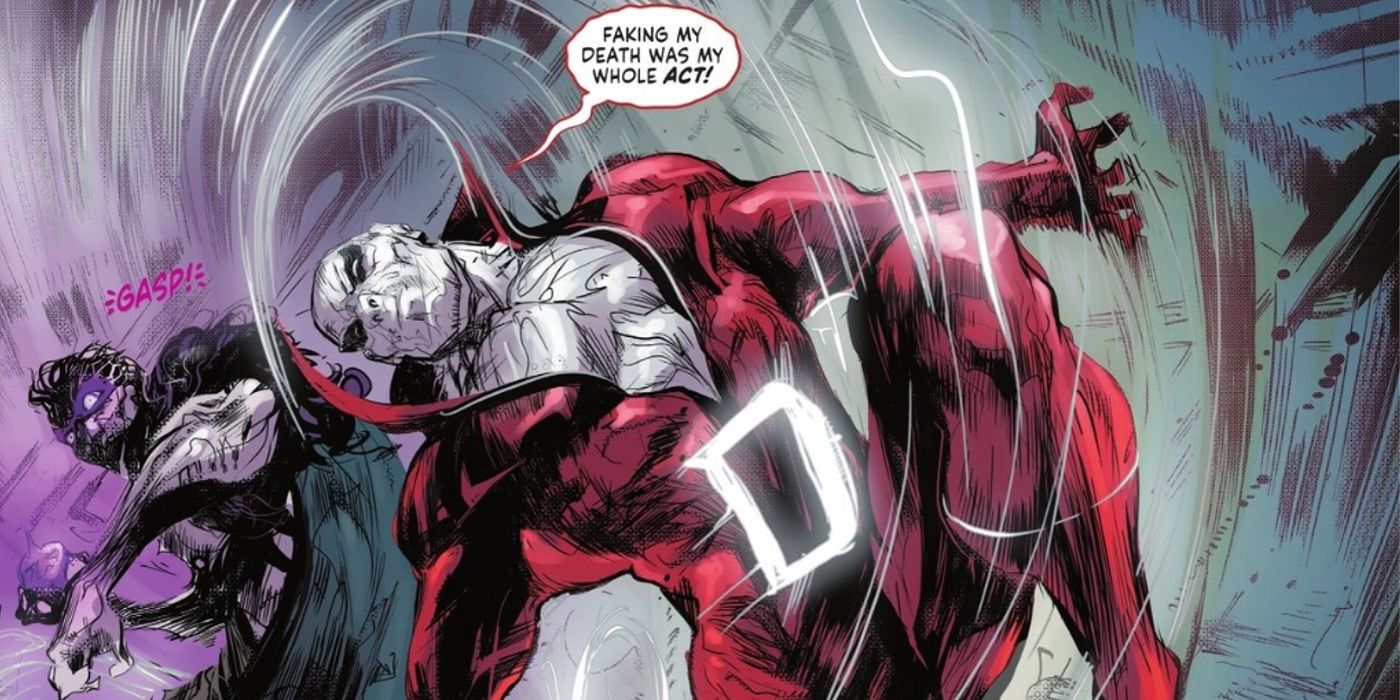 Deadman surprising Insomnia by faking his death in DC Comics