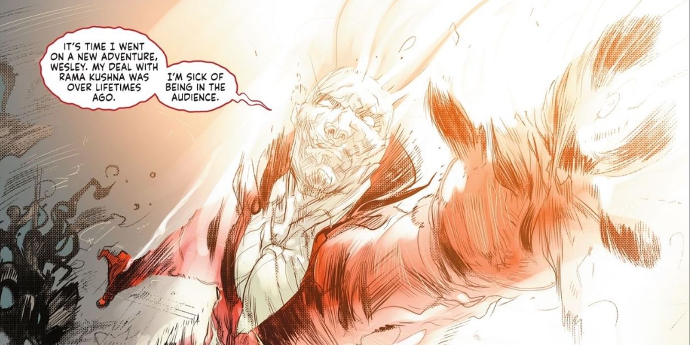 Deadman flutuando na luz em DC Comics Knight Terrors