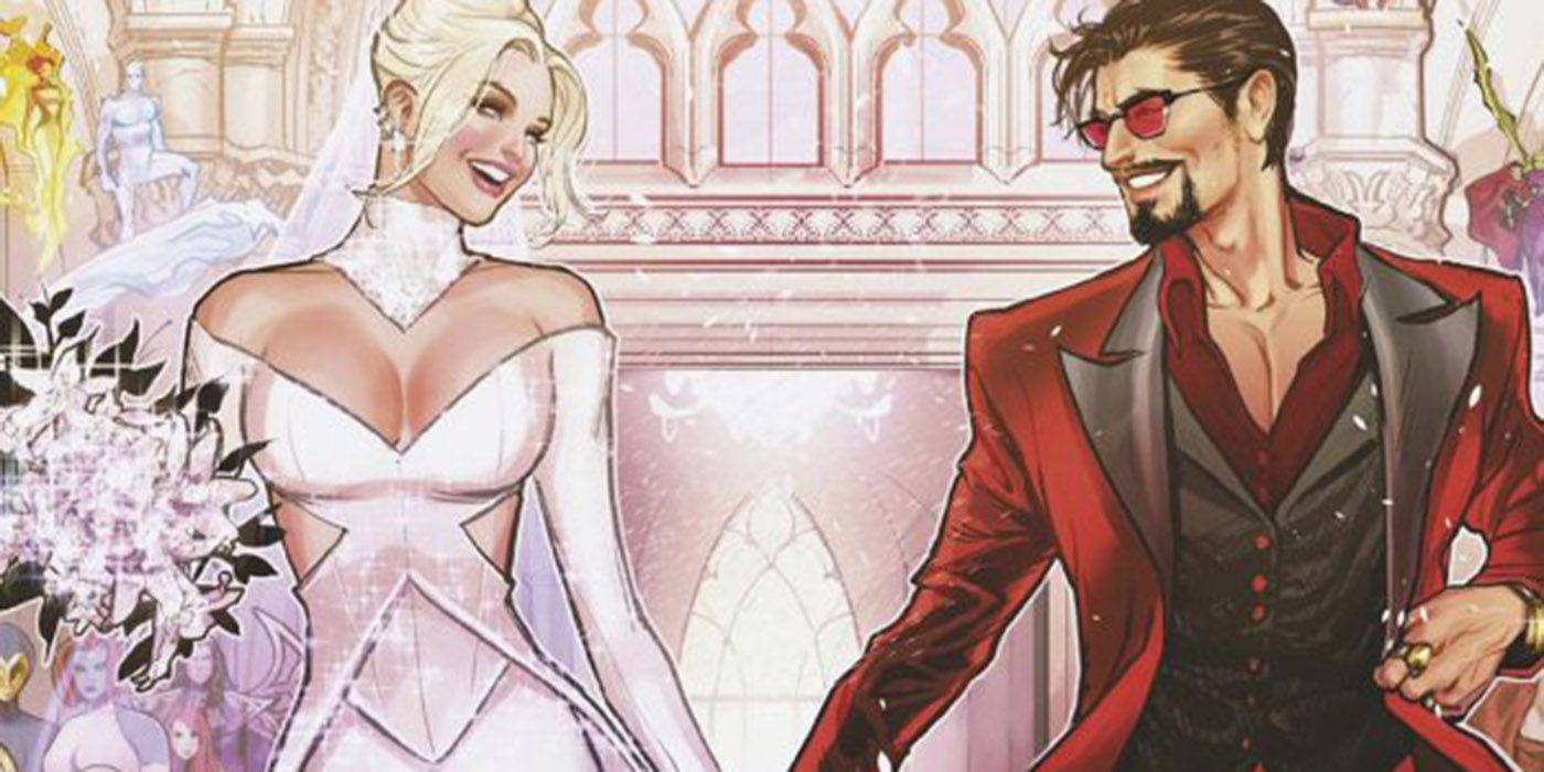 Iron Man and Emma Frost's wedding.