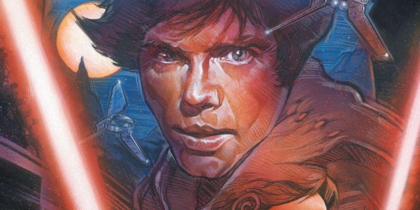 Luke Skywalker na capa dos quadrinhos da adaptação da Thrawn Trilogy.