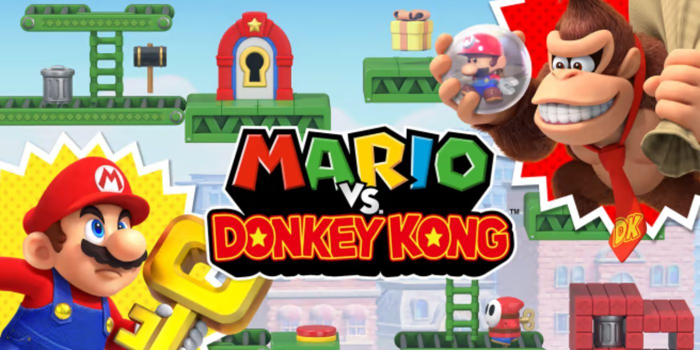 The promotional image for the Nintendo Switch remake of Mario vs. Donkey Kong.