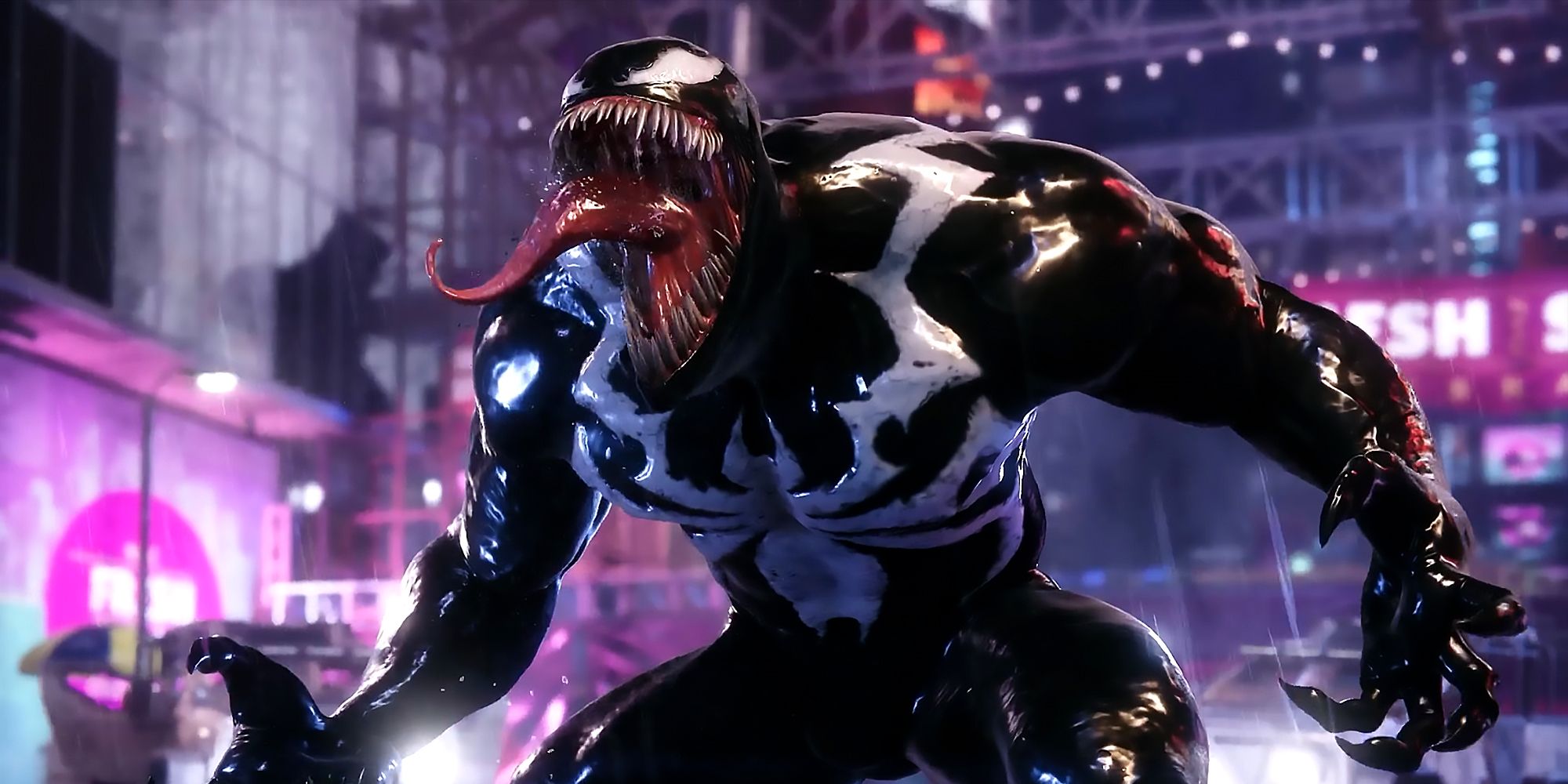 An enraged Venom roaring in Marvel's Spider-Man 2
