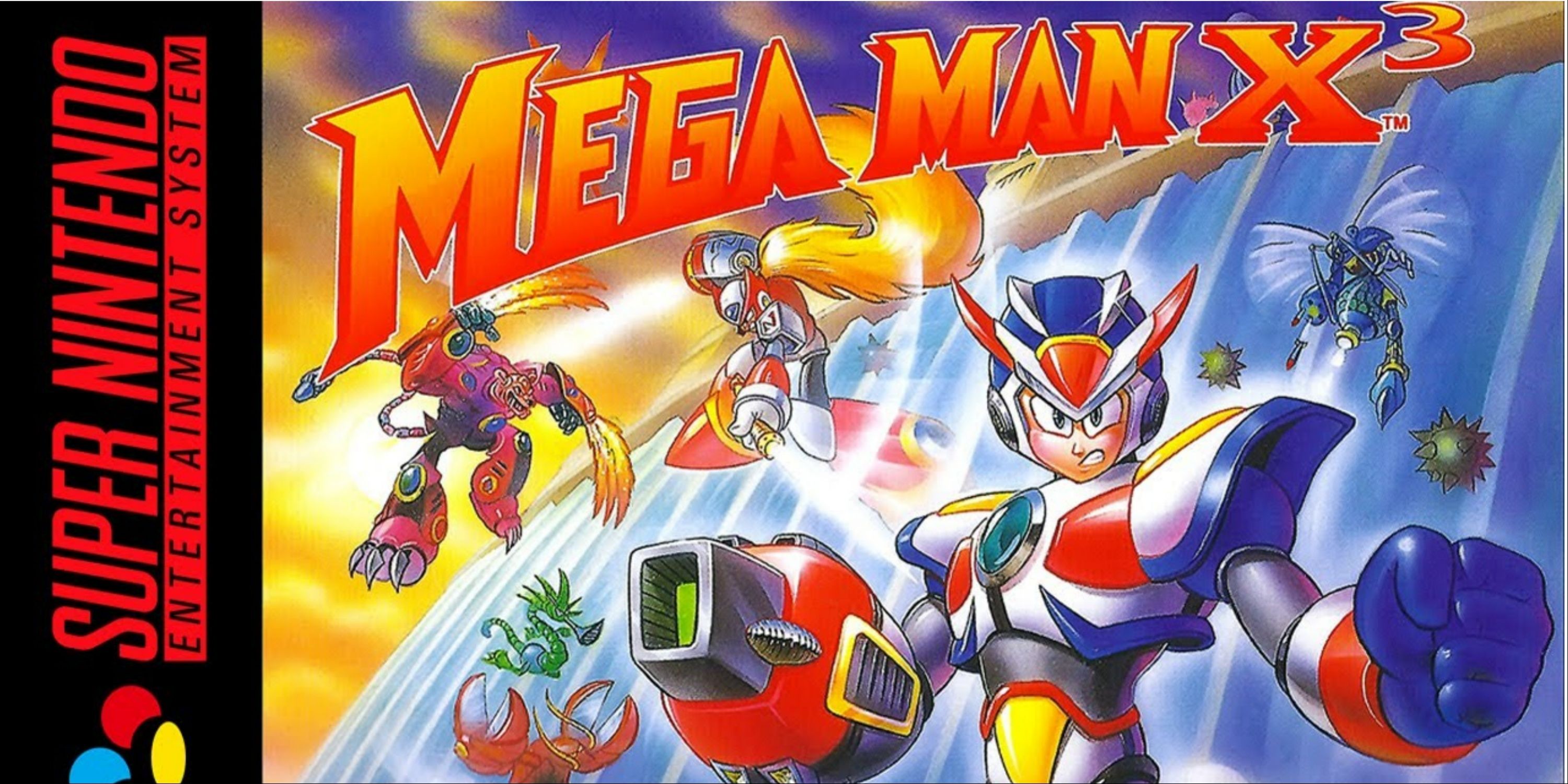 Mega Man X3 SNES game cover