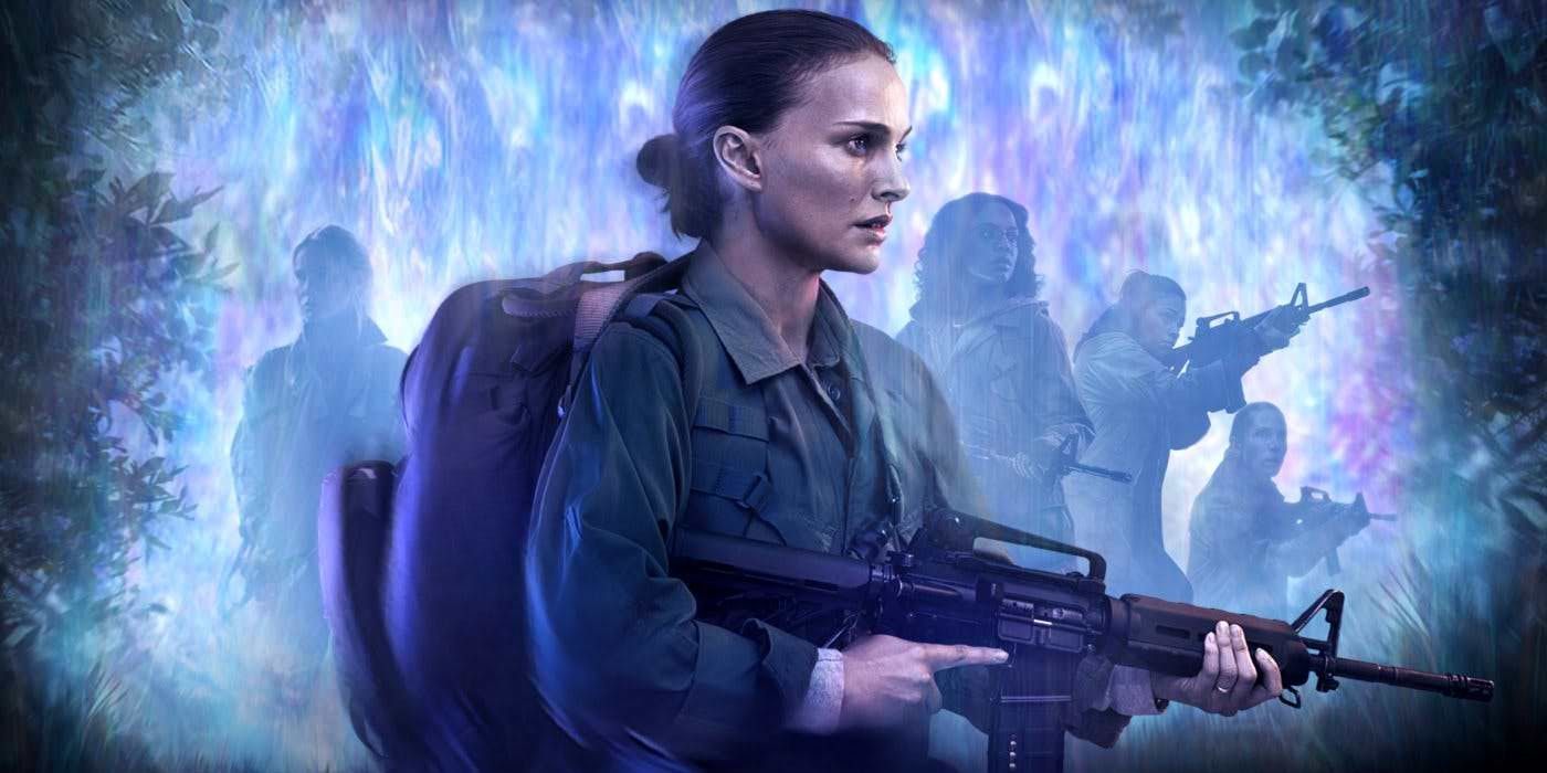 Natalie Portman holding a gun in Annihilation
