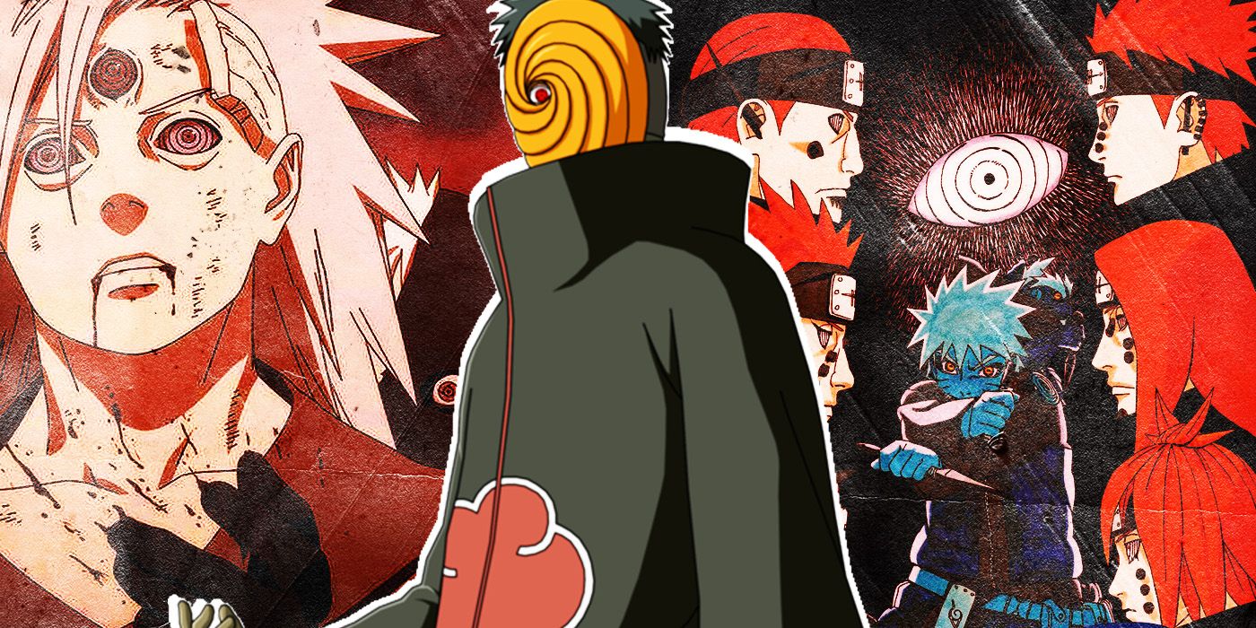 Obito masked in front of Madara and Pain