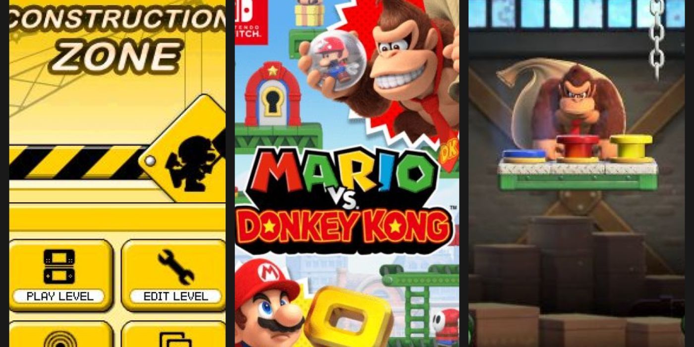 Images of the new Mario vs. Donkey Kong remake with Mario vs. Donkey Kong 2's Construction Zone.
